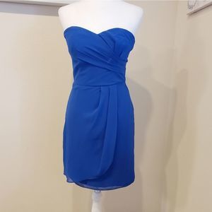 Bill Levikoff Blue Strapless Dress